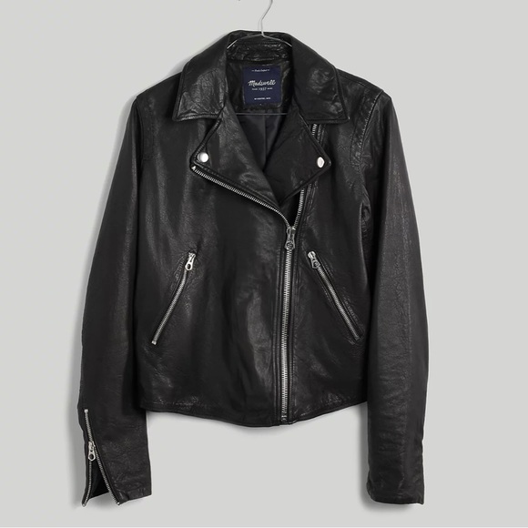 Madewell washed leather motorcycle jacket - Picture 6 of 7